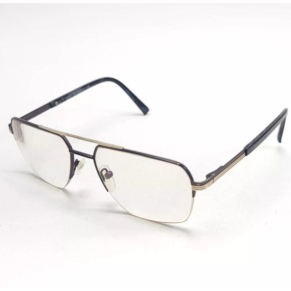 LINK OCCHIALI Link‎ 9127 C1 54 17 140 Half Rimless Black Gold Frames Only